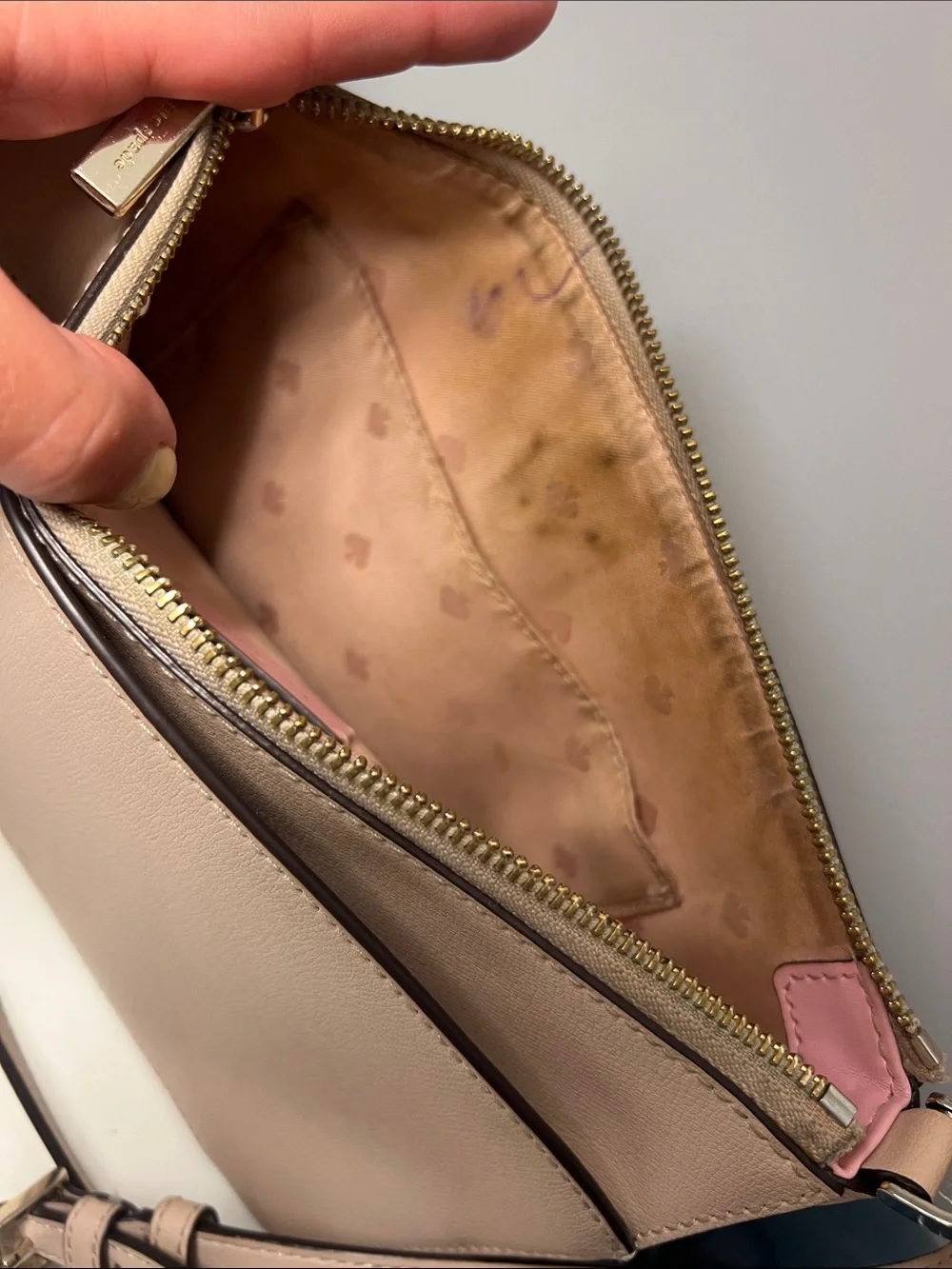 kate spade Pebbled Leather Crossbody in Light Blush